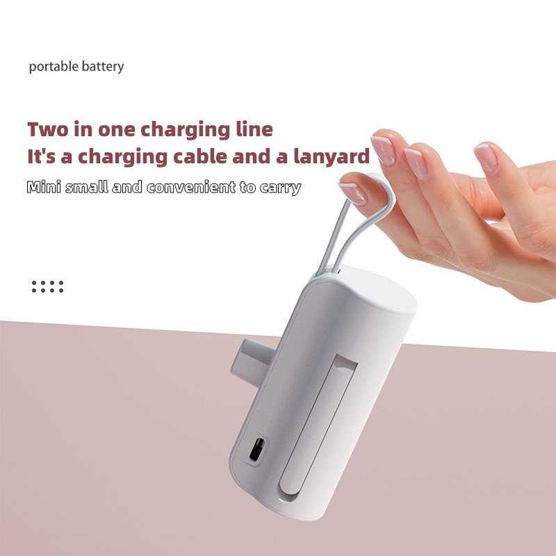 Travel Camping Mini Pocket 5000mah Emergency Charger Power Bank  with Cable
